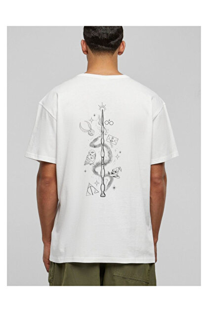 Harry Potter Magic Patterned Back Printed Unisex Oversize T-Shirt