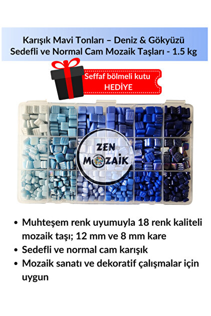 Sanatsal Mozaik Çalışmalarınız için Muhteşem Renk Uyumuna Sahip Karışık Cam Mozaik Taşı Seti!