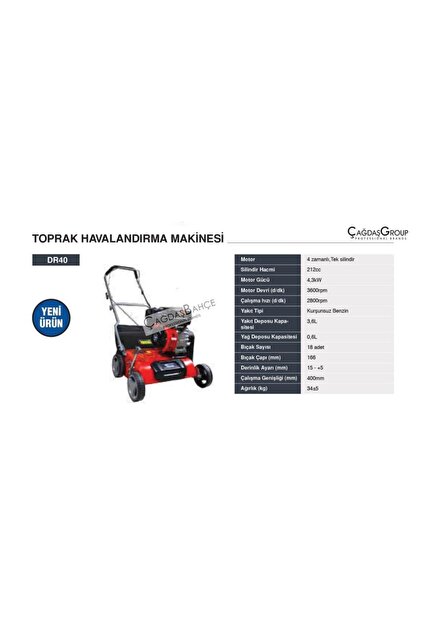 Energy DR40 Çim Toprak Havalandırma Makinesi - Fiyatı, Yorumları