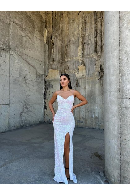 Тенденция Рокля с цепка от кадифе Hologram 583293