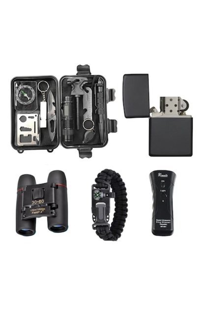 Kit Supravietuire Viper 16 piese, multifunctional, cutie depozitare inclusa, negru