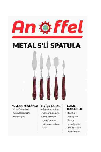 Çelik Spatül 5 Li Set Resim Ve Heykel Çelik Spatula Esnek Çelik Palet Bıçağı Pasta Spatulası 1 Paket