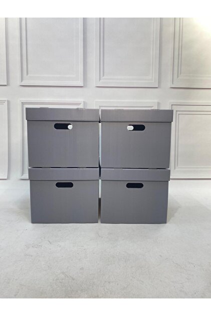 Storage Box 4Pcs Grey Decorative Organizer Storage Box Toy Box Archive Storage