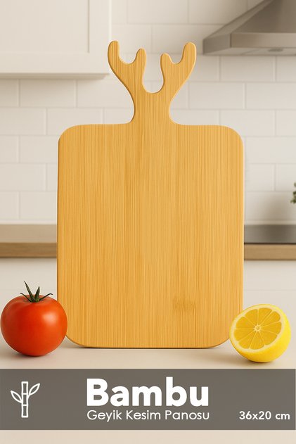 Rectangular Bamboo Cutting Board - Deer Model Serving Presentation Board Presentation Cutting Board 36X20 cm