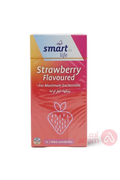 Smart Life Strawberry Flavored Condoms - 12 Pieces