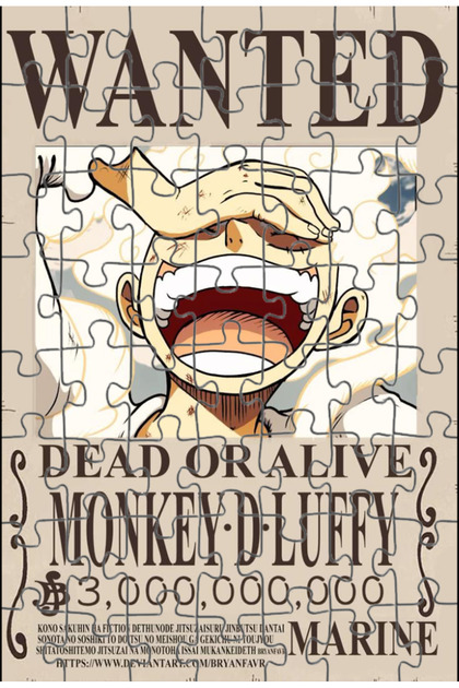 Toyaso One Piece Monkey D. Luffy Wanted Anime 99 Parça Puzzle