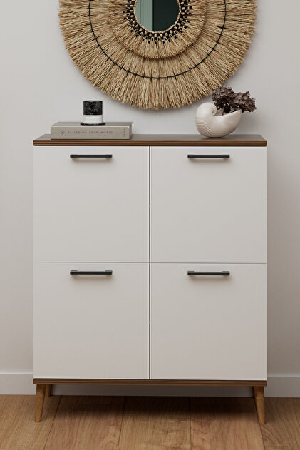 Skandi homeworks Vittoria 4 Kapaklı Ayakkabılık Çok Amaçlı Dolap