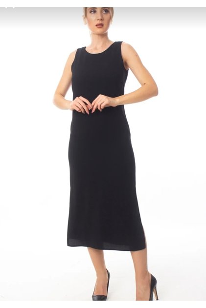 Zero Sleeve Midi Dress with Side Slits