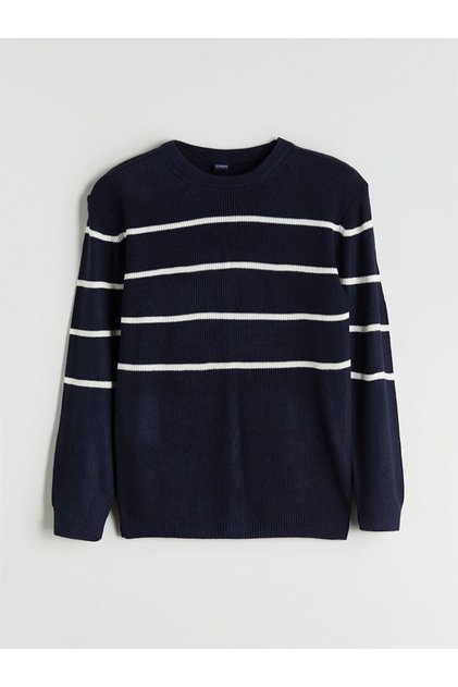 Lcw Kids Crew Neck Striped Boy's Knitwear Sweater