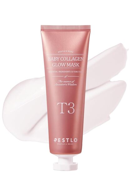 Baby Collagen Glow Mask - Korean Peel Off Facial Mask Infused with Reallagen/T3 Vegan Collage
