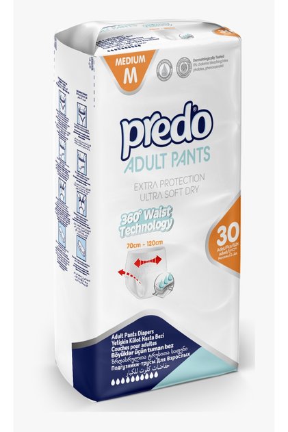 Scutece tip chilot pentru adulți Predo, 30 buc/set Marimea M,talie 85-125,Protecție Maxima&Confort