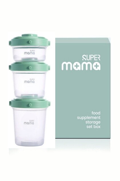 3 PCS Plastic Baby Food Storage Boxes Airtight Leak-proof with Measurement Indication for Fruit, Purée, Yogurt