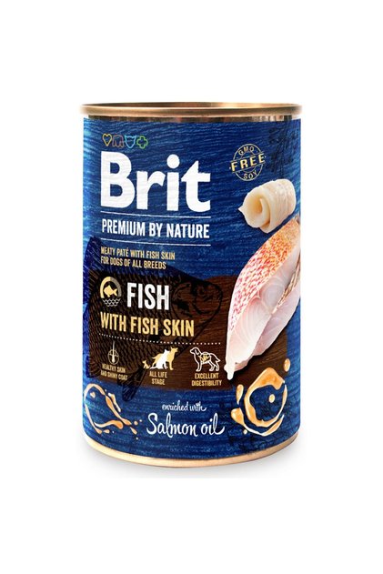 Premium, cu pește, hrană umedă la conservă fără cereale, pate, cutie 6x400g