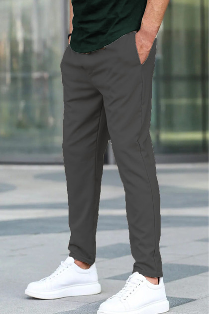 Cotton Jogger Men's Pants with Elastic Waist - Stylish Knitted Fabric Pants