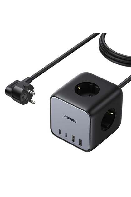 Γρήγορος φορτιστής Diginest Cube 65W Gan 2 2Xusb-C, 2Xusb-A, πολύπριζο 3 θυρών με προστασία από υπερτάσεις, 601