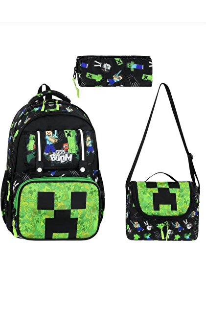 Boys' Primary School Orthopedic 3-Piece Set with Pen Holder, Foil-Lined Lunch Bag, 3-Compartment Water Bottle 532