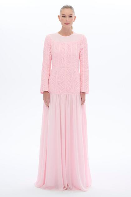 Empi̇rde Detailled Dress Pink