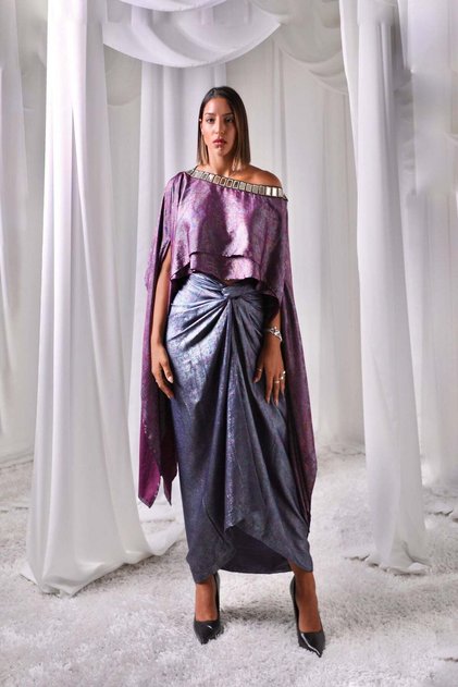 Gleam drape skirt set