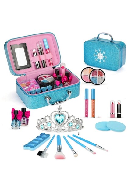 Set make up pentru fetite de jucarie trusa completa Frozen Princess SOLTOY®, Cutie de depozitare