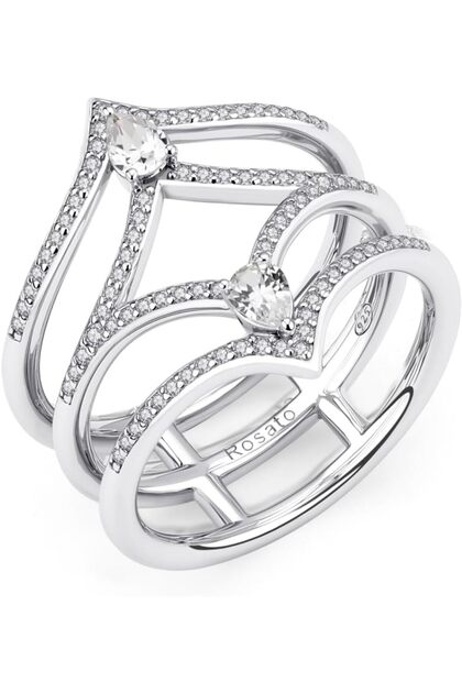Sofia Rings in 925 Sterling Silver with 50 White Cubic Zirconia for Women's
