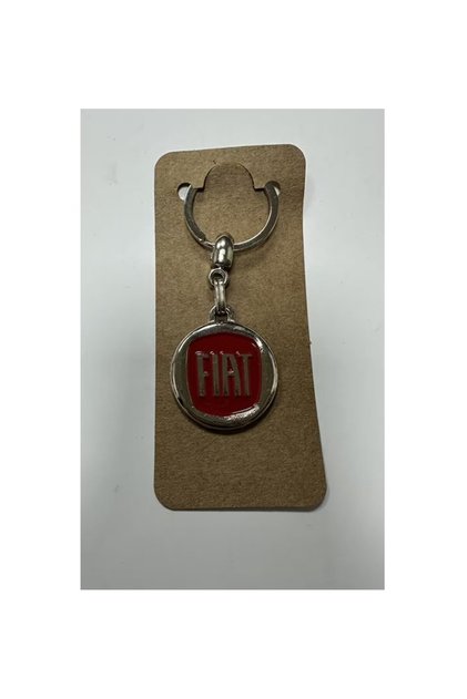 Red Metal Car Keychain with Fiat Logo 1 Piece