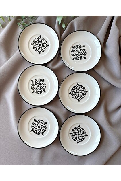 6 Black Nettle Tea Saucers