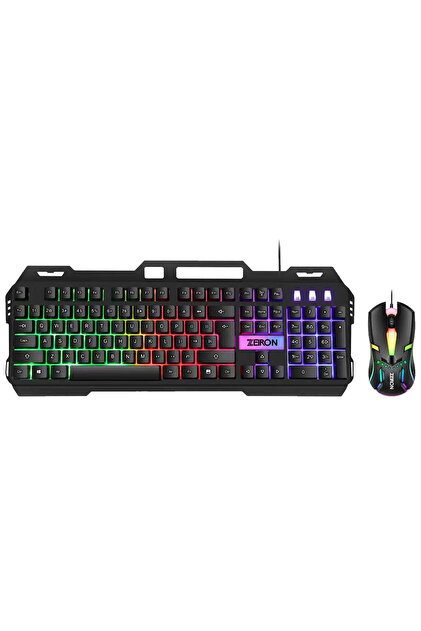 Zeiron T450 Suspanded Cool Q Türkçe Işıklı RGB Klavye Mouse Set