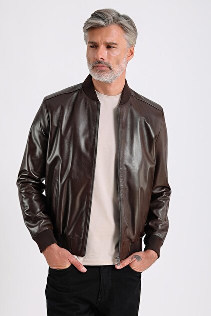 Maroquin Leather Lucas Men's Genuine Bomber Leather Jacket