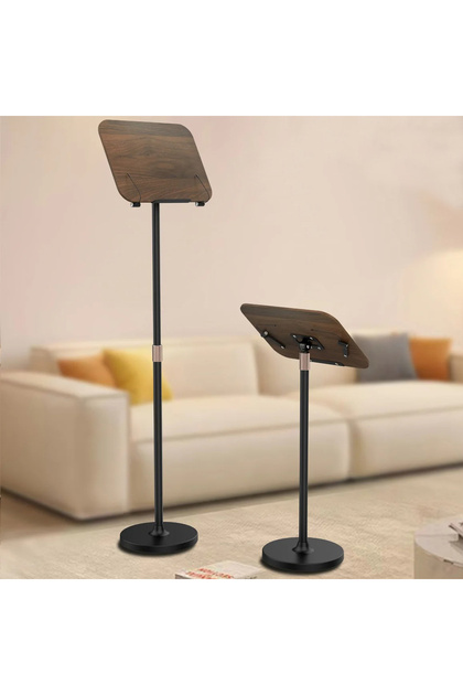 S02 Katlanabilir Kitap Standı - 55cm, Dayanıklı Metal & Ahşap, Laptop, Nota Sehpası, Sunum İçin