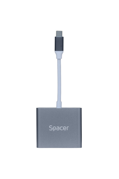 Stație de andocare 3 în 1, distanțier, USB, 4K, 87W, gri