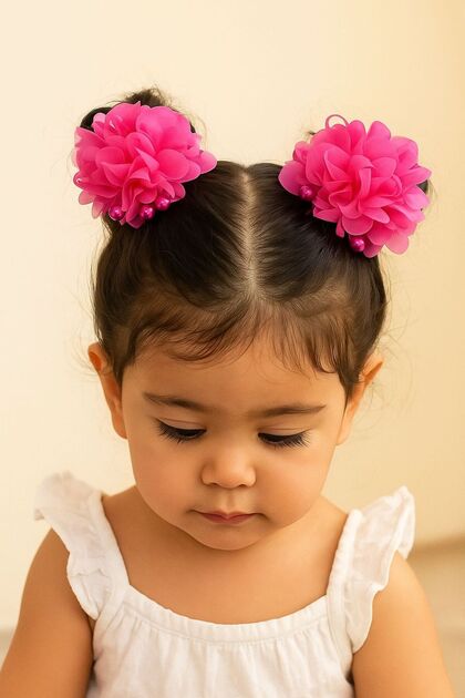 Girls' Cute Bun Bands High Elastic Bun Buckle