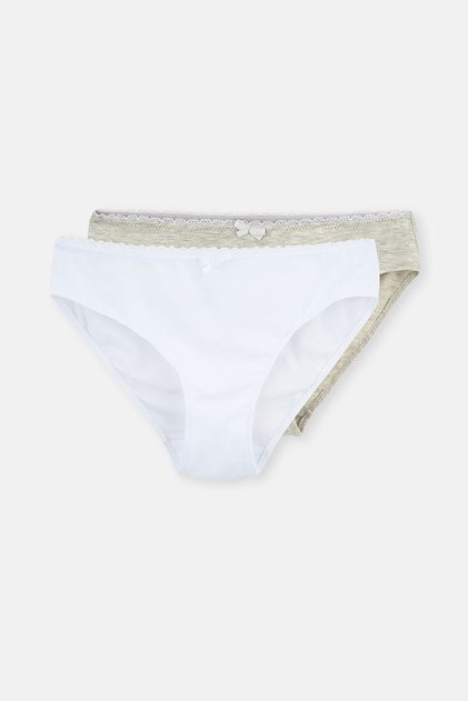 White - Gray 2-Piece Slip