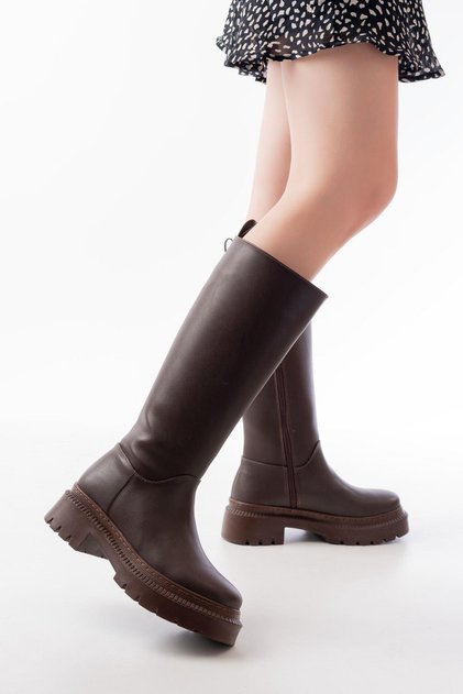 236-340 Brown Zippered Daily Women's Boots