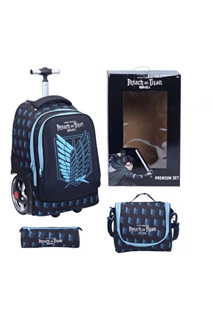 Attack On Titan 3 in 1 BigWheel Trolley Bag, Lunch Bag and PencilCase