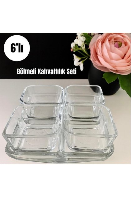 Standlı Cam Kahvaltılık | 5 Parça