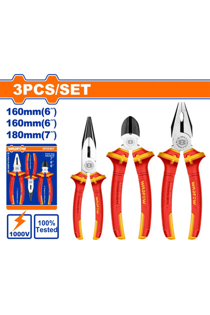 Insulated Pliers and Cutter Set (3 Pieces) Rebel Hand - WPS0633