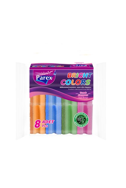 Set of 8 Vibrant Colored Corrugated Sponges