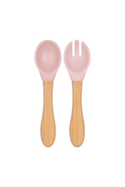 Food Spoon + Fork - Pinky Pink