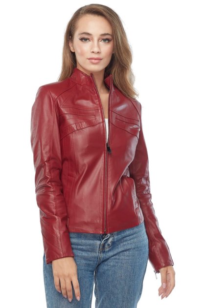 Women's Cinzia Red Leather Jacket 2228