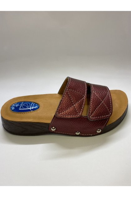 Memory Foam Sole Genuine Leather Hallux Valgus Bone Protrusion and Heel Spur Slippers