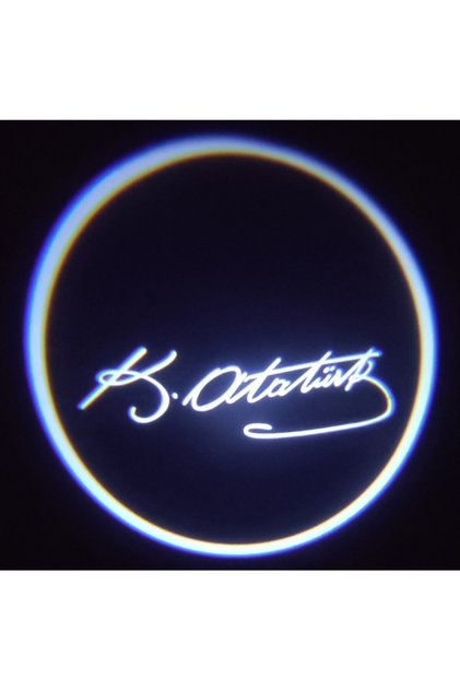 Atatürk Imza Pilli Yapıştırmalı Kapı Altı Led Logo