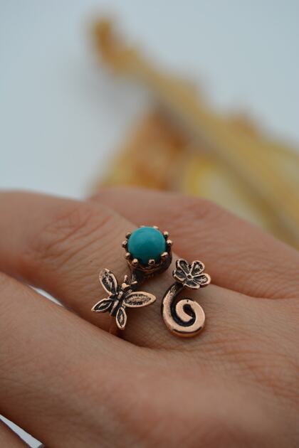 Custom Crawl Turquoise Ring