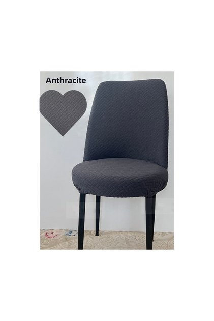 Brick Pattern Oval Chair Cover Lycra Flexible Washable Elastic Chair Cover (6 Pieces)