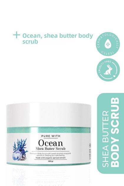 Ocean Breeze Shea Butter Scrub Nourishing Purifying Moisturizing Body Peeling 280 Gr