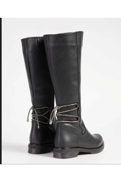 Black Stone-Embellished Women's Boots 2002000
