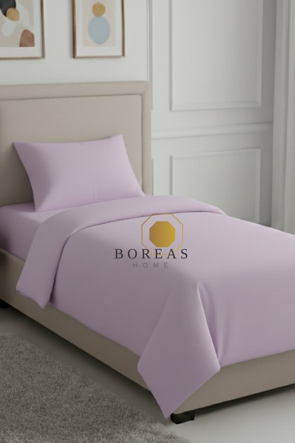 Soft Cotton Elastic Sheet Single Duvet Cover Set 160X220 cm Lilac
