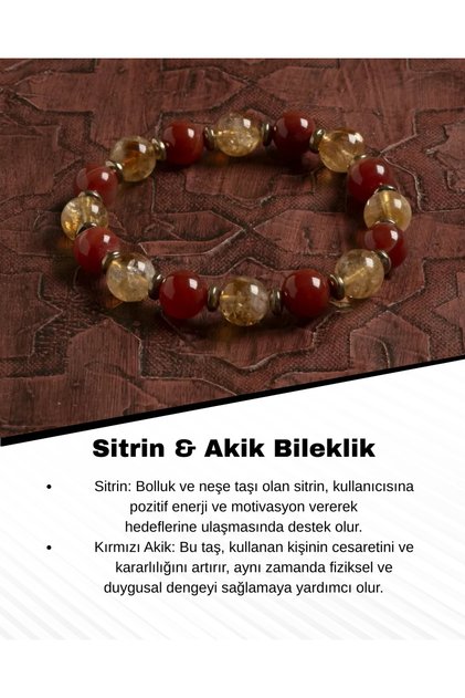 Certified Natural Citrine & Agate Bracelet