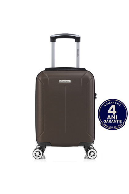 Troler cabina,40x30x20cm, bagaj mana, troller cifru, valiza 4 roti detasabile,ABS,SMART,dark coffee