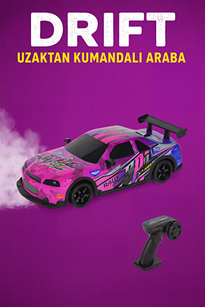 yamuna ウェイカーズ HAK İŞ OYUNCAK 1:18 Şarjlı Uzaktan Kumandalı Pembe Spor Araba