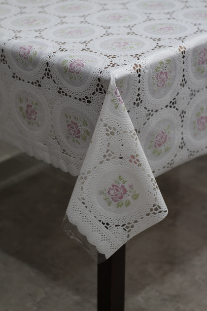 Premium Lace Look PVC Tablecloth – Wipeable, Waterproof Oilcloth, Easy to Clean